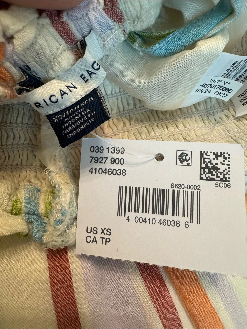 American Eagle Stripe Wide Leg Lined Jumpsuit
